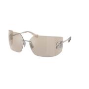 Zilveren Frame Zonnebril Miu Miu , Gray , Unisex