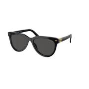 Zwarte Frame Donkergrijze Lens Zonnebril Miu Miu , Black , Unisex