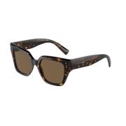 Bruin Donker Montuur Zonnebril Carey Stijl Dolce & Gabbana , Brown , H...