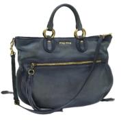 Pre-owned Suede handbags Miu Miu Pre-owned , Blue , Dames