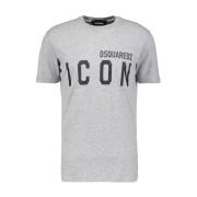 Regular Fit Grijze T-Shirt Dsquared2 , Gray , Heren