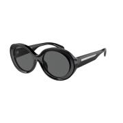 Zwarte Frame Donkergrijze Lens Zonnebril Emporio Armani , Black , Dame...