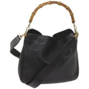 Pre-owned Leather handbags Gucci Vintage , Black , Dames