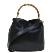 Pre-owned Leather handbags Gucci Vintage , Black , Dames