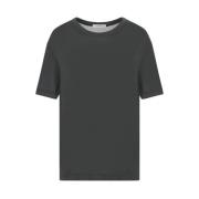 Grijze Zijden Crew Neck T-shirt Lemaire , Gray , Heren