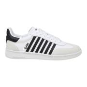 Leren Sneakers Zwart/Wit Aw24 Dsquared2 , White , Heren