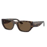 Moderne Rechthoekige Zonnebril Bruin Havana Vogue , Brown , Unisex