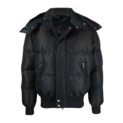 Zwarte Gewatteerde Bomberjas Alexander McQueen , Black , Heren