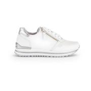 Witte/Zilveren Leren Sneakers Gabor , Multicolor , Dames