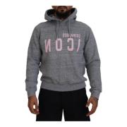 Grijze Hoodie met Print van Katoen Dsquared2 , Gray , Heren