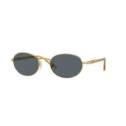 Blauwe Lens Gouden Frame Zonnebril Persol , Yellow , Heren