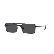 Zwarte Frame Donkergrijze Lens Zonnebril Vogue , Black , Heren