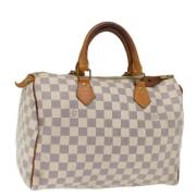 Pre-owned Canvas handbags Louis Vuitton Vintage , White , Dames
