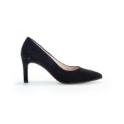 Zwarte Leren Pumps Gabor , Black , Dames