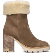 Taupe Suède Enkellaarsjes met Faux Fur Lina Locchi , Brown , Dames