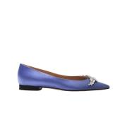 Satin Ballet Flats met Rhinestone Detail Scarosso , Purple , Dames