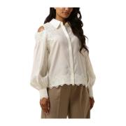 Elegante Witte Blouse Copenhagen Muse , Beige , Dames