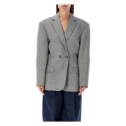 Grijze Double-Breasted Blazer Jas Magda Butrym , Gray , Dames