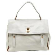 Pre-owned Leather handbags Yves Saint Laurent Vintage , White , Dames