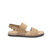 Handgemaakte Leren Sandalen Scarosso , Beige , Heren