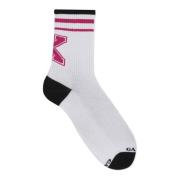 Korte witte katoenen sokken met letter X Gallo , White , Unisex