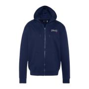 Blauwe Hoodie met Rits Schott NYC , Blue , Heren