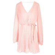 Roze Chiffon Mini Jurk met V-Hals Max Mara , Pink , Dames