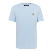 Lichtblauw T-shirt met geborduurd logo Lyle & Scott , Blue , Heren