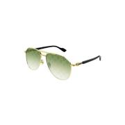 Goud Groene Zonnebril Gg1220S Gucci , Yellow , Unisex