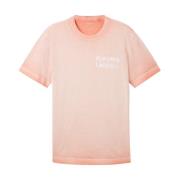Tie-Dye Heren T-Shirt Tom Tailor , Pink , Heren