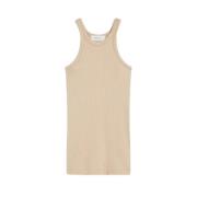 Geribbeld Jersey Tanktop Sportmax , Beige , Dames