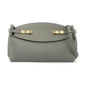 Gouden Gancini Leren Schoudertas Salvatore Ferragamo , Gray , Dames