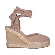 Gevlochten Sleehak Sandaal Alma EN Pena , Beige , Dames