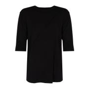 Elegante ronde hals 3/4 mouw T-shirt La Haine Inside Us , Black , Dame...