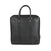 Pre-owned Leather briefcases Louis Vuitton Vintage , Black , Dames