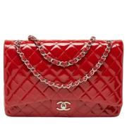 Pre-owned Leather chanel-bags Chanel Vintage , Red , Dames