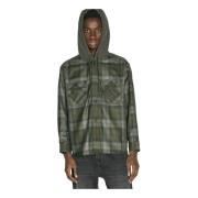 Gewatteerde Hood Flanellen Shirt Comme des Garçons , Green , Heren
