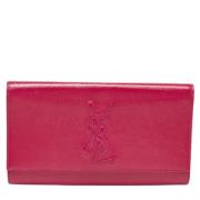Pre-owned Leather clutches Yves Saint Laurent Vintage , Pink , Dames