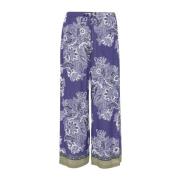 Blauwe Beachwear Zijden Crop Broek Etro , Multicolor , Dames