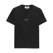 Zwart Logo Print Crew Neck T-shirt Msgm , Black , Dames