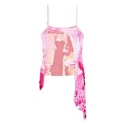 Grafische Print Camisole Top Roze Diesel , Multicolor , Dames