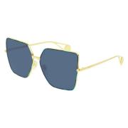 Klassieke Aviator Zonnebril Grijze Lens Gucci , Yellow , Dames