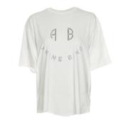 Smiley Print Oversized Tee Anine Bing , White , Dames