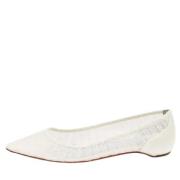 Pre-owned Fabric flats Christian Louboutin Pre-owned , White , Dames
