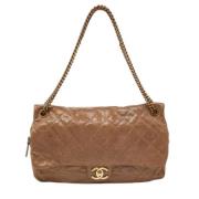 Pre-owned Leather shoulder-bags Chanel Vintage , Brown , Dames