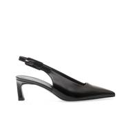 Rosa Slingback Pumps Leren Dunne Hak Halmanera , Black , Dames