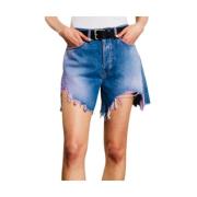 Hoge Taille Blake Lilac Shorts 3X1 , Blue , Dames