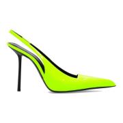 Gele Leren Pumps Ss22 Saint Laurent , Yellow , Dames