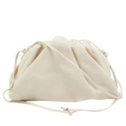 Pre-owned Leather pouches Bottega Veneta Vintage , White , Dames