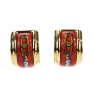 Pre-owned Metal earrings Hermès Vintage , Yellow , Dames